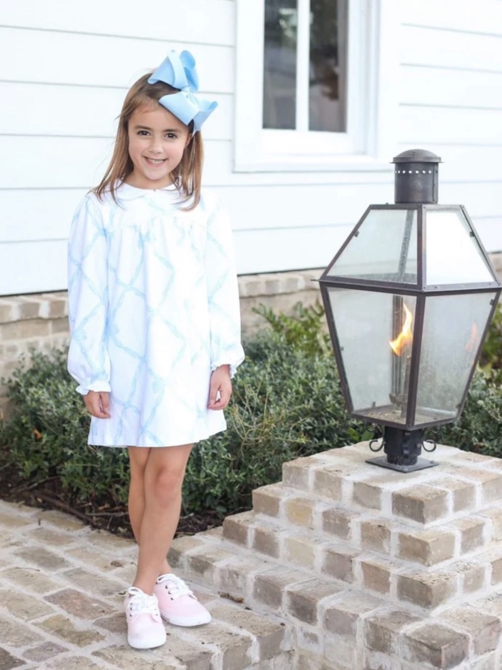 Beaufort Bonnet Holly Day Dress Belle Meade Bow Buckhead Blue Worth White Girl 7